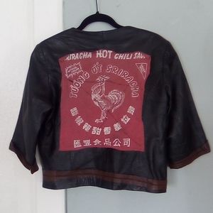 Original one of a kind hand altered vintage Pendleton leather crop jacket
